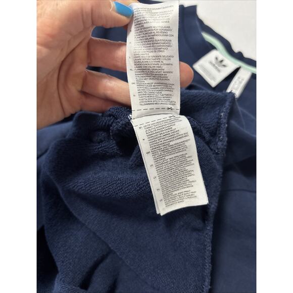 Adidas Summer Club Blue Graphic Pull Over Sweatshirt Men's Sm Athleisure Active - Picture 6 of 9